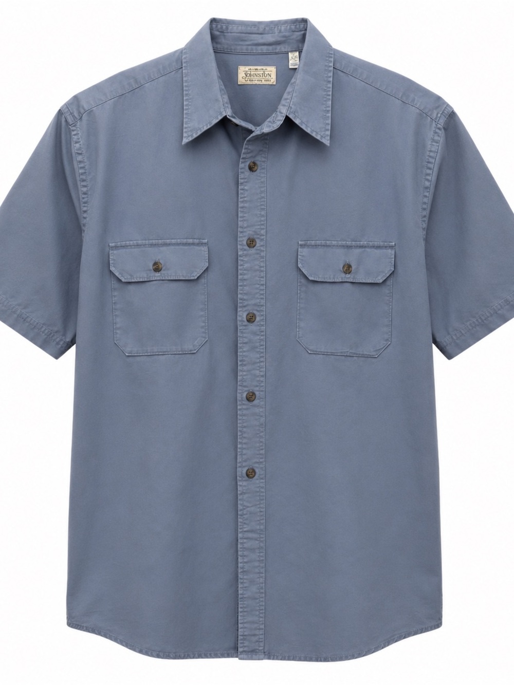 Men's Blue Short Sleeve Chambray Shirt